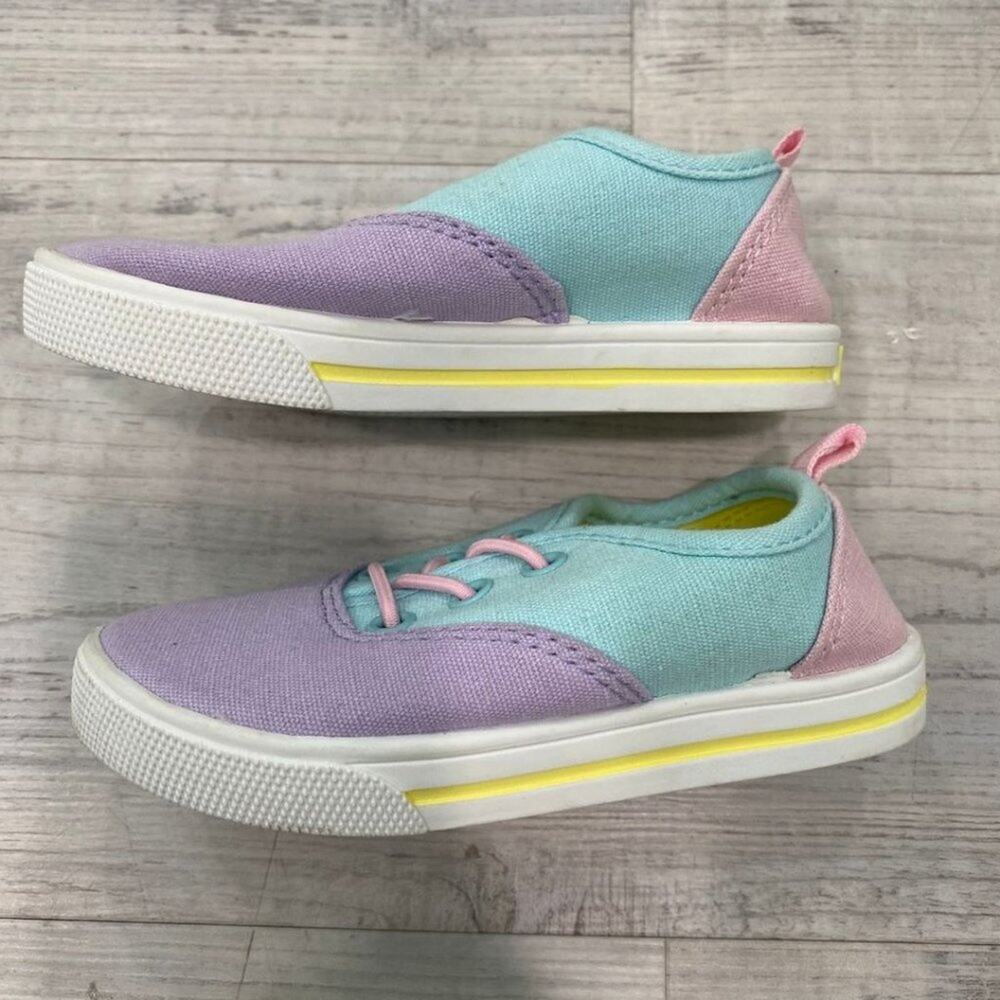 Carter's Dallas Bunge Laces Casual Sneakers Pink, Yellow, Lilac 7 - Picture 4 of 6
